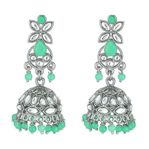 Flower Pattern Zinc Alloy Gold Plated Imitation <b>Pearl</b> <b>Jewelry</b> <b>Set</b> TurquoisePearl Necklace Earrings Women's Fashion <b>Jewelry</b> - Product Image 2