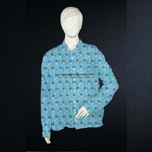 Casual For Women Hand Block Printed Floral Cotton Ethnic Wear Indian <b>Summer</b> Shirt India & Pakistan Clothing - Product Image 4