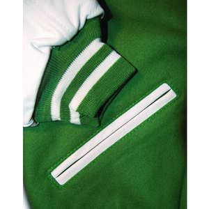 <b>Canvas</b> Stand Collar Baseball Varsity Jacket Fashion Slim <b>Black</b> Sleeve - Product Image 6