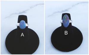 แหวนโอปอลออสเตรเลียแท้ แหวนเงินแท้ประดับโอปอลดับเบิ้ลท์ แหวนประจำเดือนตุลาคม เครื่องประดับอัญมณีสุดหรู ของขวัญสำหรับเธอ - Product Image 6