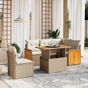 Ensemble de canapés de jardin beige pour meubles de patio - Product Image 1