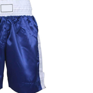 Pantalones Cortos de Boxeo Azules para Hombre al por Mayor con Cintura Blanca, Rayas Laterales, Ajuste Holgado, Transpirables, de Secado Rápido, Bordado 3D, Artes Marciales - Product Image 5