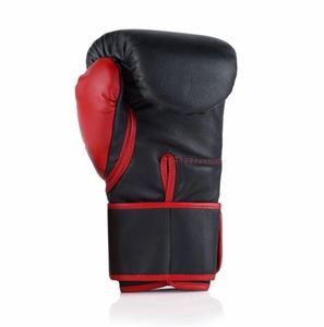 Gants de boxe en cuir noir et rouge légers à lacets pour adultes unisexes - Fabrication sur mesure pour l'entraînement - Product Image 5