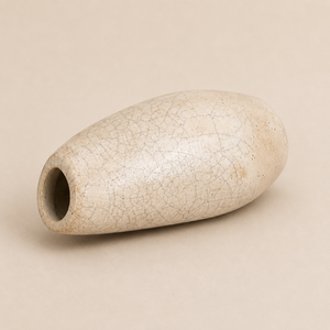 Modern Minimalist Crackled White <b>Bud</b> Shaped Raku Ware Handmade Eco-Friendly High Temperature Fired Tabletop <b>Vase</b> for Home - Product Image 2