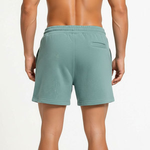 Shorts en molleton personnalisés pour hommes, couleur unie, pour la gym et les loisirs, taille élastique, vente en gros OEM, production rapide en usine - Product Image 2