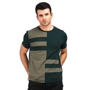 Professional manufactured top selling Men's 100% Cotton Knitted Solid Breathable V-neck Short Sleeve Oversized T-<b>Shirts</b> - Product Image 1
