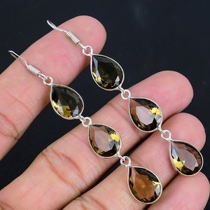 Magnifiques boucles d'oreilles pendantes en pierres précieuses faites à la main, style Dangal, cadeau pour elle, unisexe, origine Rajasthan, occasion mariage - Product Image 5