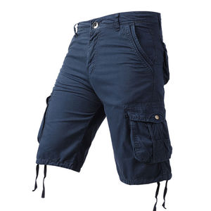 Shorts cargo vintage unisexe, taille élastique, multi-poches, coupe ample, mode estivale, streetwear, imperméable, respirant, 100% polyester - Product Image 3