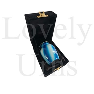 Urne funéraire spirale bleue – Contenant élégant pour cendres commémoratives – Souvenir funéraire de qualité supérieure, durable, pour la mémoire spirituelle - Product Image 5