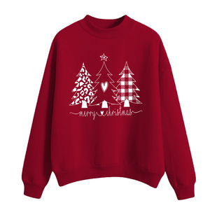 Sweat-shirt de Noël rouge pour homme, col rond, imprimé avec un chapeau de Père Noël et un verre à vin - Product Image 3