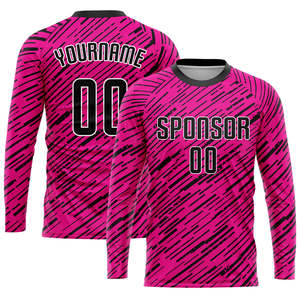 Uniforme de fútbol personalizado, camiseta de fútbol con diseño de salpicaduras de color rosa y negro, nombre del equipo personalizado, número del patrocinador, pantalones cortos, kit completo para hombres, jóvenes y adultos - Product Image 4