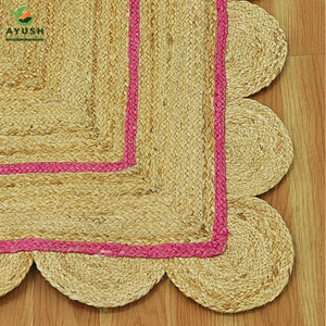 Alfombra de yute duradera con material de algodón incorporado, acabado de bordes suaves, alfombras personalizables para sala de estar y dormitorio. - Product Image 2