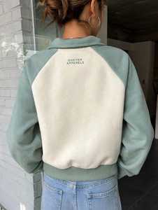Oneten <b>Womens</b> Color Block Fleece <b>Quarter</b> <b>Zip</b> Pullover Long Sleeve Casual <b>Sweatshirt</b> - Product Image 3