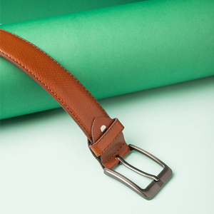 Ceinture pour homme en cuir véritable, cuir de vachette, boucle automatique, luxe haut de gamme, cuir véritable grain de buffle sauvage, ceinture formelle pour costume d'affaires - Product Image 2