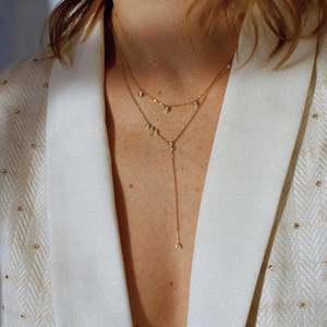 Collar Lariat de Oro Amarillo con Diamantes Cultivados en Laboratorio - Product Image 3