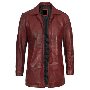 Chaqueta Larga de Cuero para Hombre, Tendencia de Invierno, con Cuello de Piel, MOQ Bajo, 100% Alta Calidad, Hecha a Medida, Tallas Grandes, Calefactable, Resistente al Viento - Product Image 1