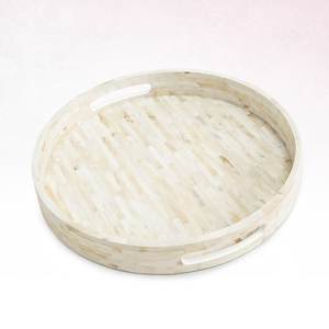 Elegant Natural Wood Mother Of Pearl Inlay Serving <b>Tray</b> Handmade For <b>Tea</b> Coffee Breakfast And Home Decoration - Product Image 5