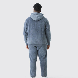 Conjuntos Deportivos con Capucha y Cremallera Grises para Hombre, para Correr, con Logotipo Personalizado, Tallas Grandes, Transpirables, de Secado Rápido, a Precios de Mayoreo - Product Image 4