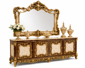 Stylish <b>Wooden</b> Carved Rococo <b>Dining</b> <b>Table</b> Set Rococo <b>Dining</b> Room Furniture for Villas & Mansions OEM Manufacturer & Exporter - Product Image 5