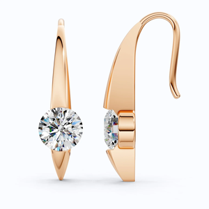 Pendientes de Lujo con Diamantes Cultivados en Laboratorio Certificados por IGI, Estilo Tensión Flotante, 2.00 CTW, Oro Sólido de 14K, Chapado en Rodio, Solitario - Product Image 1