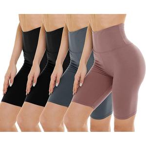 W0wen Yoga Shorts Sporty Solid Pattern Eco-Friendly Quick Dry Mid Waist Workout Fitness Shorts <b>Tummy</b> <b>Control</b> Gym Shorts - Product Image 6
