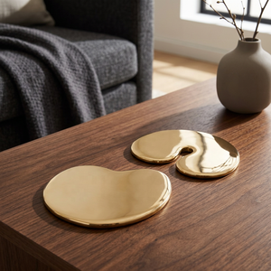 Royal Harmony Brass <b>Coaster</b> Set Handcrafted Premium Artistic <b>Drink</b> <b>Coasters</b> Heat Resistant Table Protector Luxury Gift - Product Image 1