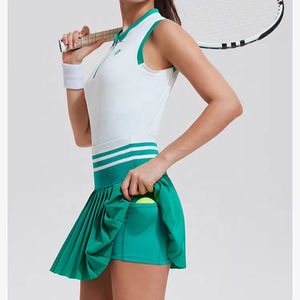 Conjunto de Falda de Tenis Personalizada para Mujer, Ropa Deportiva para Correr, Sujetador Incorporado, Vestido Deportivo sin Mangas con Cuello Polo y Bolsillo para Pantalones Cortos - Product Image 6