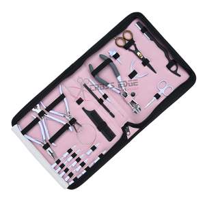 Kit d'accessoires pour extensions de cheveux Microlink avec pince à sertir pour micro-anneaux, rasoir à cheveux, aiguilles à coudre courbées, pinces à boucles - Product Image 1