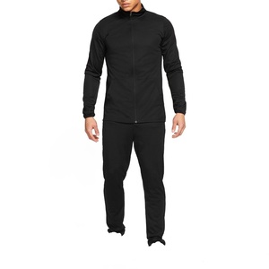 2026 Men <b>Black</b> Full Zip <b>Turtleneck</b> Tracksuit Set Solid Color Casual Long Sleeve Sweatshirt And Pants Autumn Wear 100% Polyester - Product Image 1