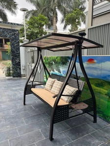 Hand-forged iron garden <b>swing</b> – Exquisite design, rust-resistant, easy to assemble – Outdoor wrought iron furniture workshop - Product Image 5