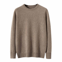 Pull à manches longues pour homme, collection hiver, confortable, respirant, couleur unie, 100% cachemire, logo personnalisé