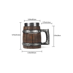 Pure Quality Beer <b>Mug</b> Made of Wood and Steel <b>With</b> Brass <b>Handle</b> Tankard Wooden Beer Tankard Beer <b>Mug</b> for Home Hotel & Restaurant - Product Image 6