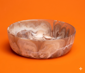 Tazón de alta demanda de resina epoxi de la mejor calidad, Multi remolino marrón y beige PARA CENA y almuerzo - Product Image 1