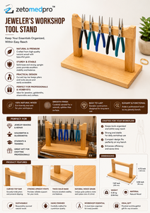 Soporte de madera para herramientas de taller de joyería, para colgar alicates y equipos de fundición de joyas, 7.87 pulgadas, marrón, Zetomed Pro - Product Image 4