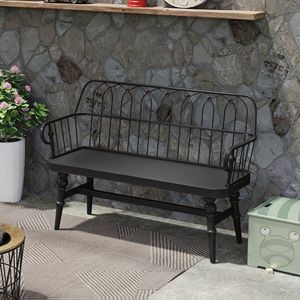 Panca in Legno Stile Rustico con Schienale a Fuso per Sala da Pranzo, Cucina, Ingresso, Soggiorno e Corridoio - Product Image 3