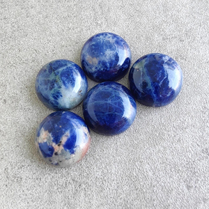 Sodalita Natural Grado AAA, Forma de Cabujón, Parte Posterior Plana, Calibrada, Azul, Piedra Preciosa Suelta, Certificada por Terceros, Todos los Tamaños, Venta al Por Mayor - Product Image 3