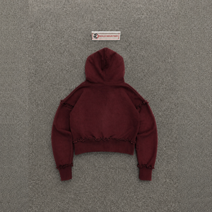 Sudadera con Capucha Urbana Premium Color Granate con Gráficos, Estilo Streetwear, Tejido Grueso, para Invierno, con Diseño Artístico Icónico y Letras, para Uso Diario, de Moda, con Lavado Vintage - Product Image 6