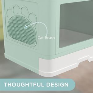 Lettiera per Gatti XL Completamente Chiusa con Pulizia Automatica, Design Carino in Plastica, Facile da Pulire per Gatti di Taglia Grande - Product Image 4