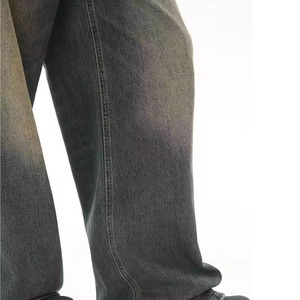Pantalones Vaqueros Anchos de Cintura Alta para Hombre, Estilo Casual, de Algodón, Lavado a la Piedra, Tejido Sólido, Estilo Otoñal - Product Image 6