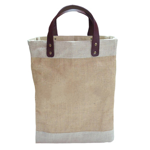 Top Selling Custom Printed Burlap <b>Handbag</b> Eco Jute Bag Custom Leather Handle Bag Burlap Tote Bags Jute - Product Image 1