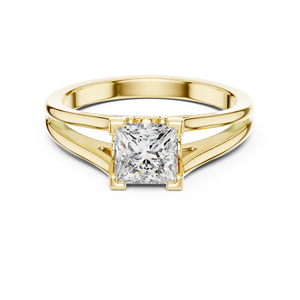 Anillo Minimalista de Lujo con Diamante Princesa de 1 Quilate Cultivado en Laboratorio, Chapado en Rodio, Oro Blanco de 18 Quilates, para Compromiso, San Valentín, Fiestas y Uso Diario - Product Image 6