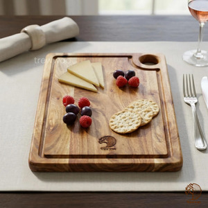 Tabla de Cortar Rectangular de Madera de 2.0 cm de Grosor, Fácil de Limpiar - Product Image 2