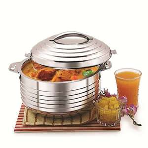 Stainless Steel Casserole Dish With Lid Chapati <b>Storage</b> Container Insulated Roti Box Serving Bowl <b>Kitchen</b> Food Warmer - Product Image 1