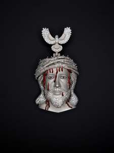 Custom Bleeding Jesus <b>Pendant</b> Flying Bird Bail Iced Out 9CT VVS Lab Grown Diamond 925 Silver 10K <b>Gold</b> Hip Hop Religious Charm - Product Image 5