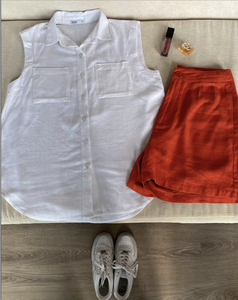 เสื้อเชิ้ตฤดูร้อนลำลองไม่หดตัว OEM ODM ผ้าลินินผสม กระดุมติด ทอแบบไม่มีแขน แห้งเร็ว ขายส่งจากเวียดนาม - Product Image 4
