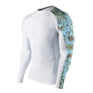Breathable Sustainable New Custom Design Low Price Lightweight Short Sleeve Polyester/Nylon Digital Print <b>Men's</b> Rash Guard Soft - Product Image 1