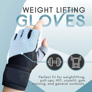 Gants de fitness pour hommes avec logo personnalisé en gros, respirants, antidérapants, en néoprène et cuir, pour la musculation - Product Image 2