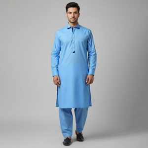 Shalwar Kameez pour hommes en coton et polyester, vêtements ethniques formels pour l'Inde et le Pakistan - Product Image 2