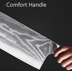 Cuchillo de Cocina Damasco Ecológico Hecho a Mano, Cuchillo de Chef Ambidiestro con Mango de Madera, Apto para Lavavajillas, 1 Año de Garantía - Product Image 6