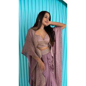 Designer Indo Western Evening Dress Party Wear con Sequence y Dori Work - Product Image 5